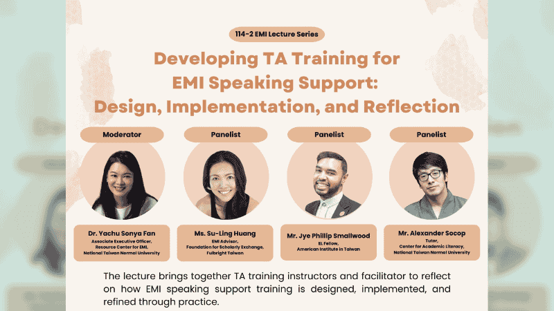 Developing TA Training for EMI Speaking Support: Design, Implementation, and Reflection