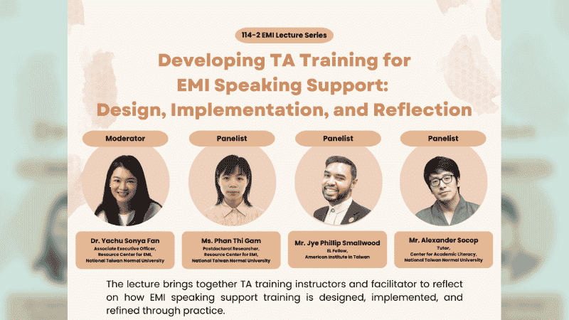 Developing TA Training for EMI Speaking Support: Design, Implementation, and Reflection